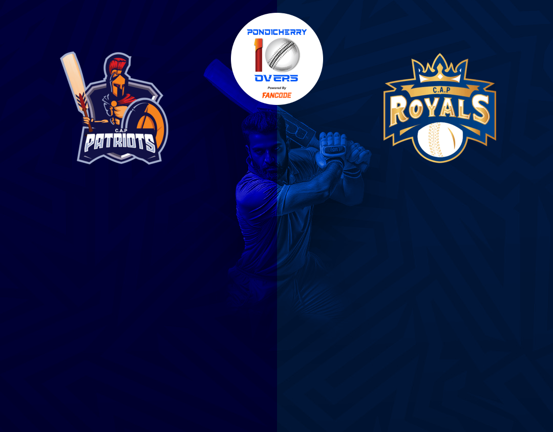 Match 48 of siechem pondicherry men's t10 tournament 2024: patriots vs royals banner