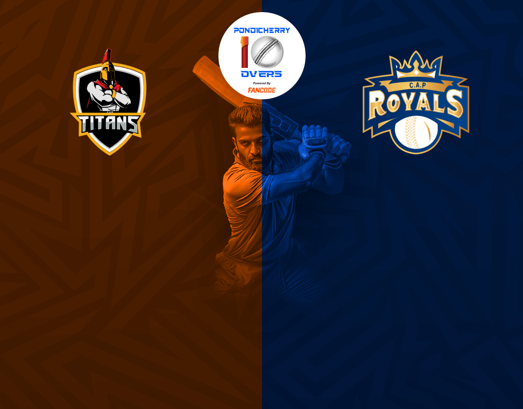 Match 49 of siechem pondicherry men's t10 tournament 2024: titans vs royals banner