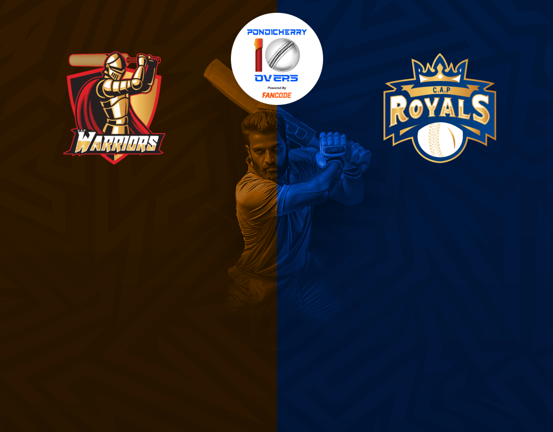 Match 54 of siechem pondicherry men's t10 tournament 2024: warriors vs royals banner