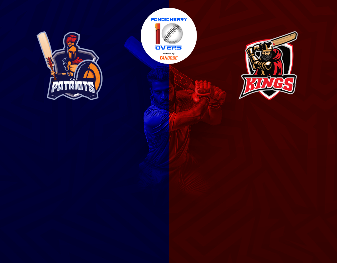 Match 56 of siechem pondicherry men's t10 tournament 2024: patriots vs kings banner