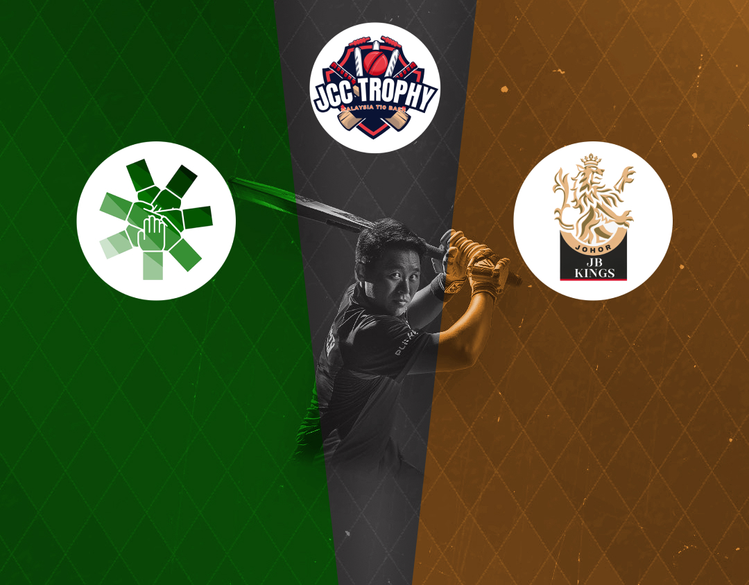 Match 2 of malaysia t10 bash, 2024: combined cricket club vs jb kings banner