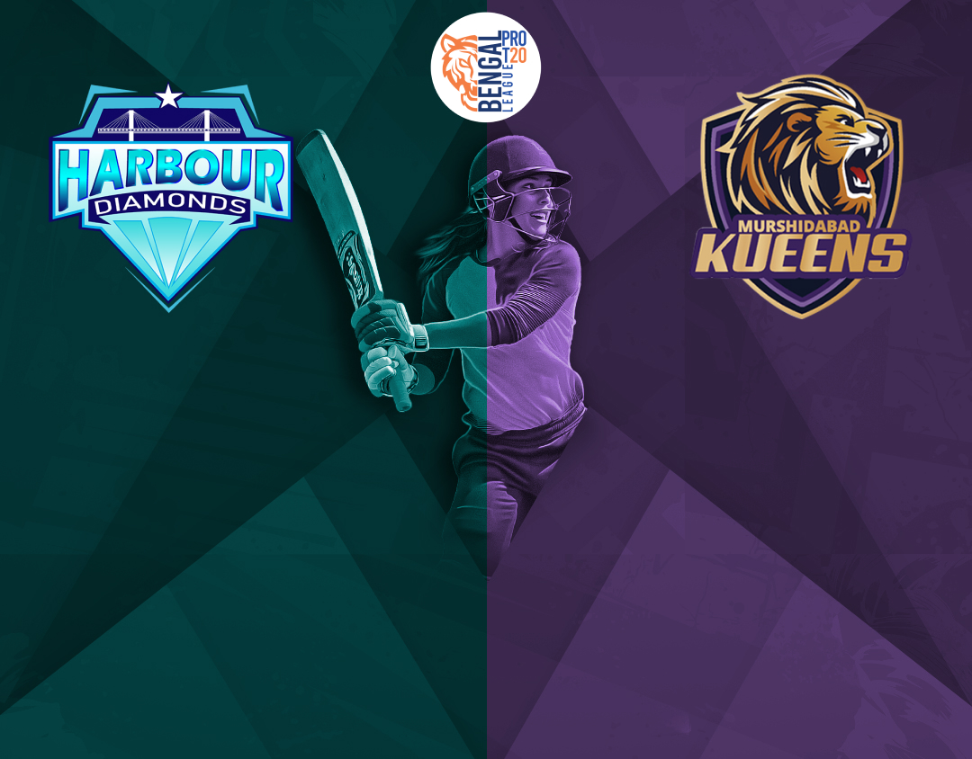 Match 9 of bengal womens pro t20 league, 2024: harbour diamonds womens vs murshidabad kueens womens banner