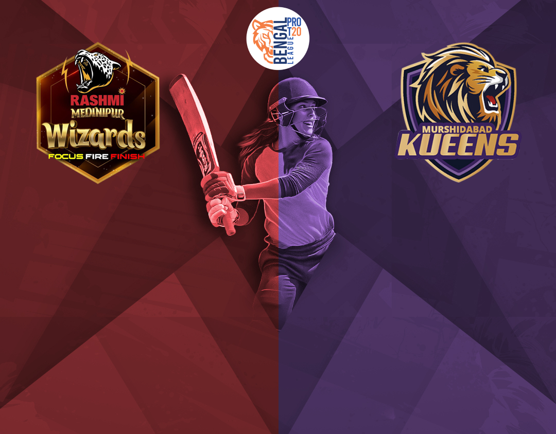 1st semi-final of bengal womens pro t20 league, 2024: murshidabad kueens womens vs rashmi medinipur wizards womens banner