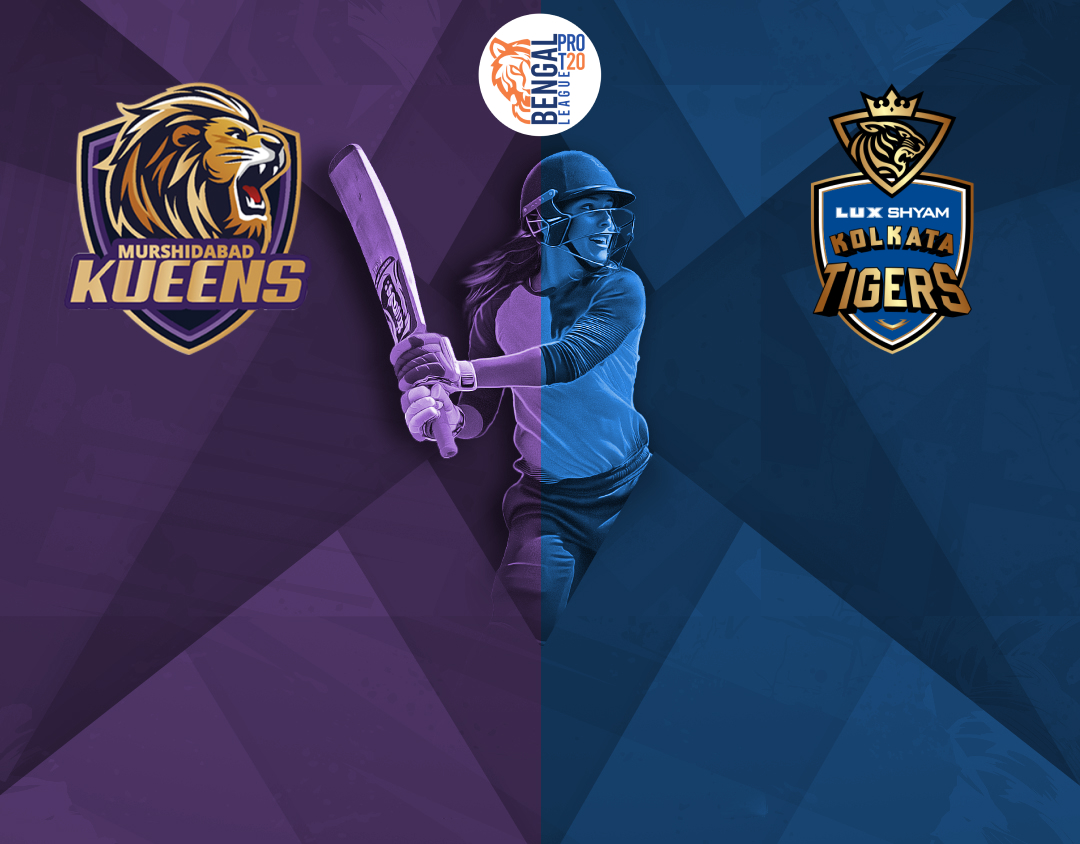 Final of bengal womens pro t20 league, 2024: murshidabad kueens womens vs lux shyam kolkata tigers womens banner
