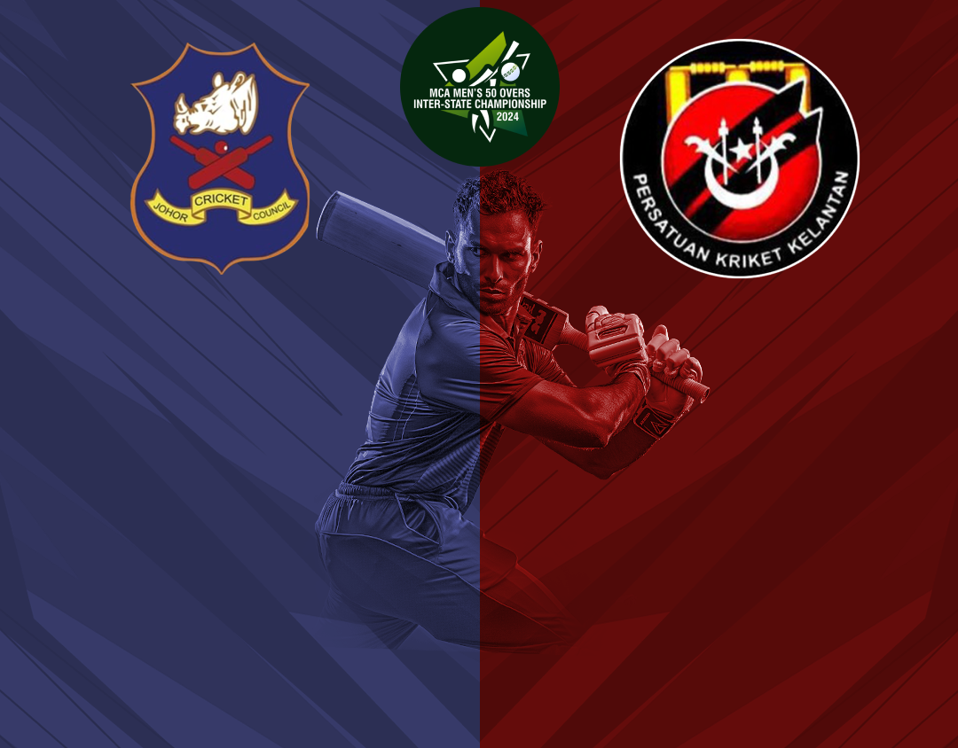 Match 18 of mca men's 50 overs inter-state championship, 2024: johor vs kelantan banner