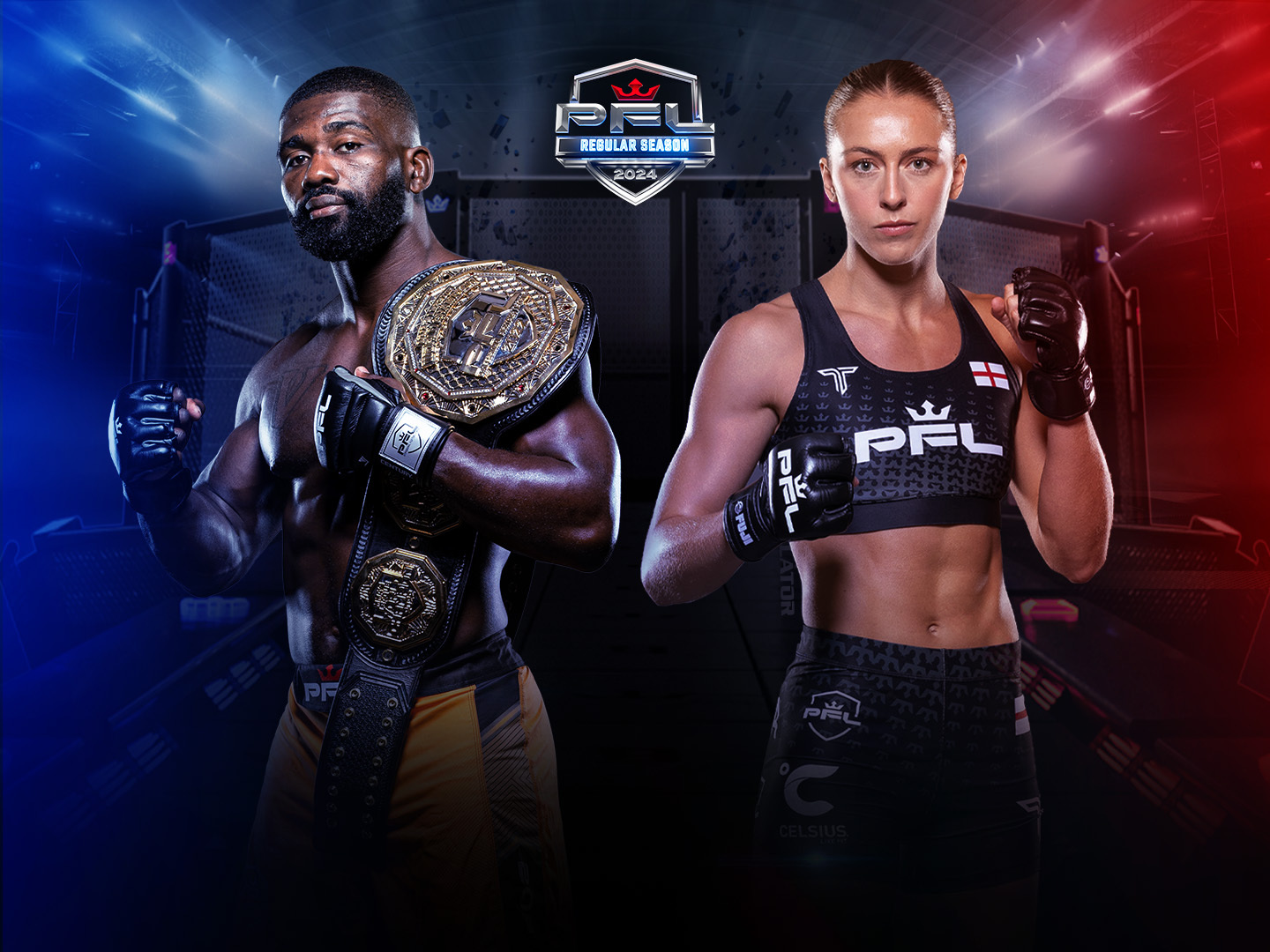 Heavyweights & women's flyweight of professional fighters league banner