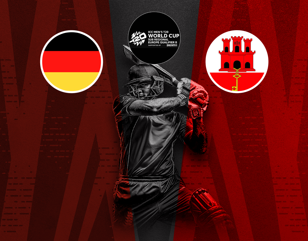 Match 3 of icc t20 world cup sub regional europe qualifier b: germany vs gibraltar banner