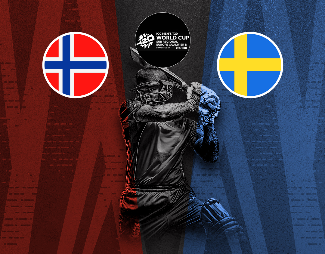 Match 4 of icc t20 world cup sub regional europe qualifier b: norway vs sweden banner