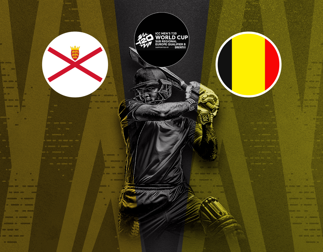 Match 10 of icc t20 world cup sub regional europe qualifier b: jersey vs belgium banner