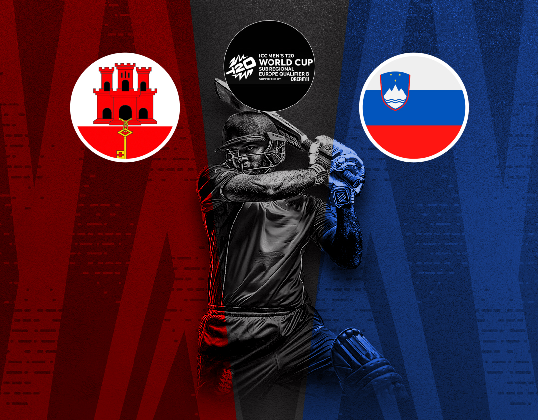 Match 11 of icc t20 world cup sub regional europe qualifier b: gibraltar vs slovenia banner
