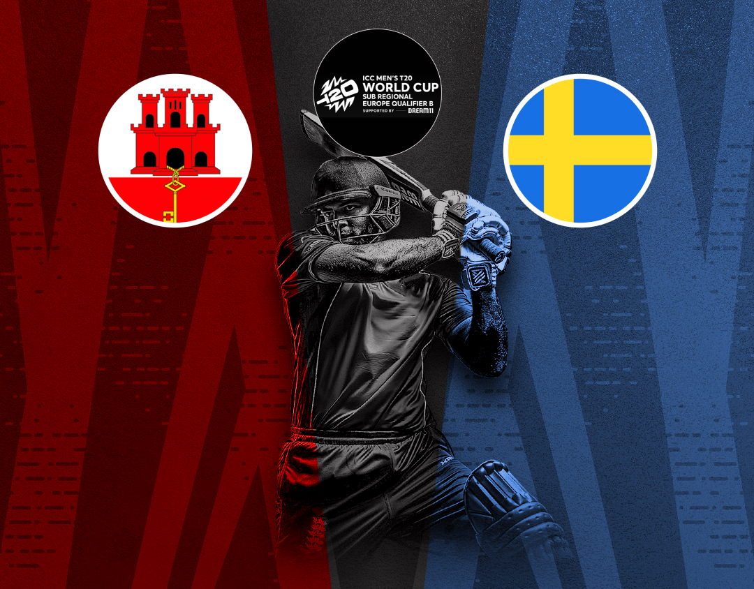 Match 13 of icc t20 world cup sub regional europe qualifier b: gibraltar vs sweden banner