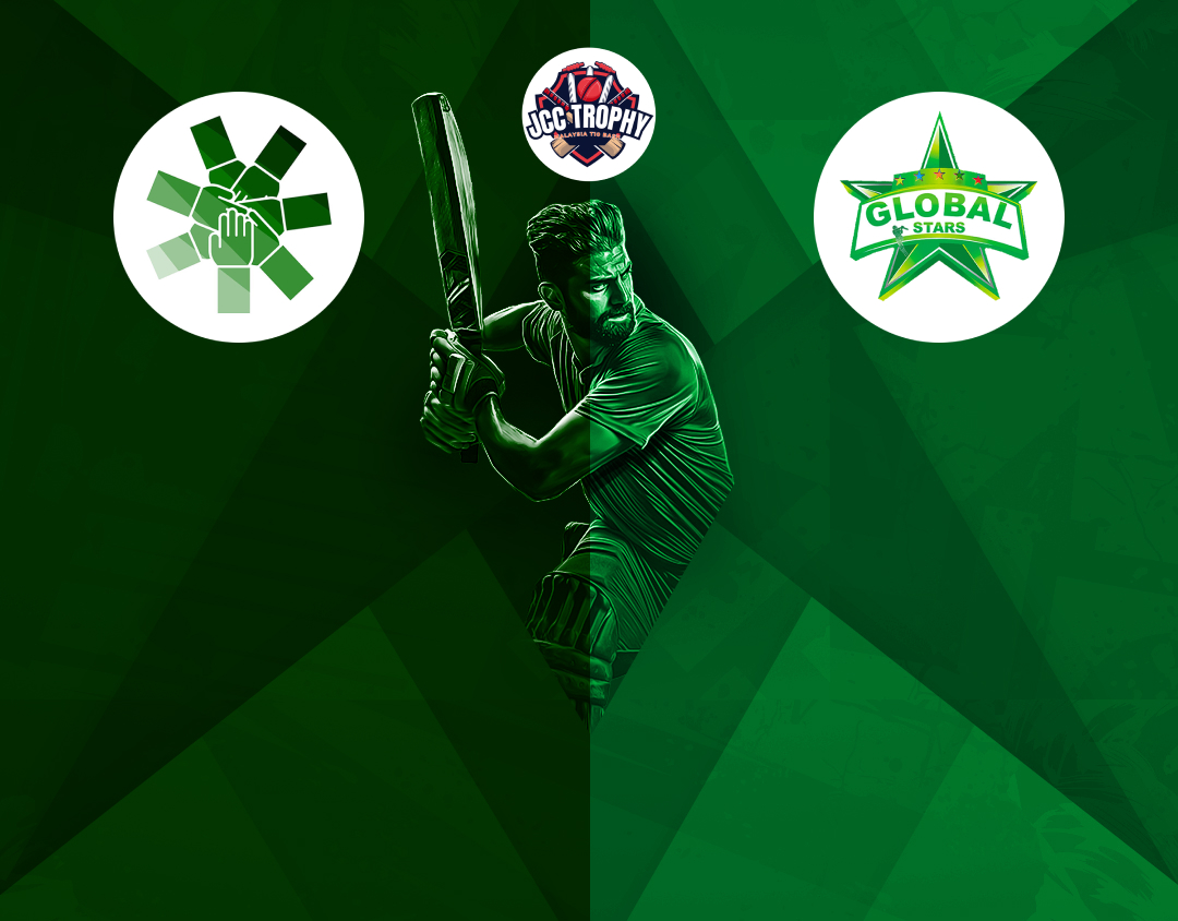 Match 1 of malaysia t10 bash, phase 2, 2024: combined cricket club vs global stars banner