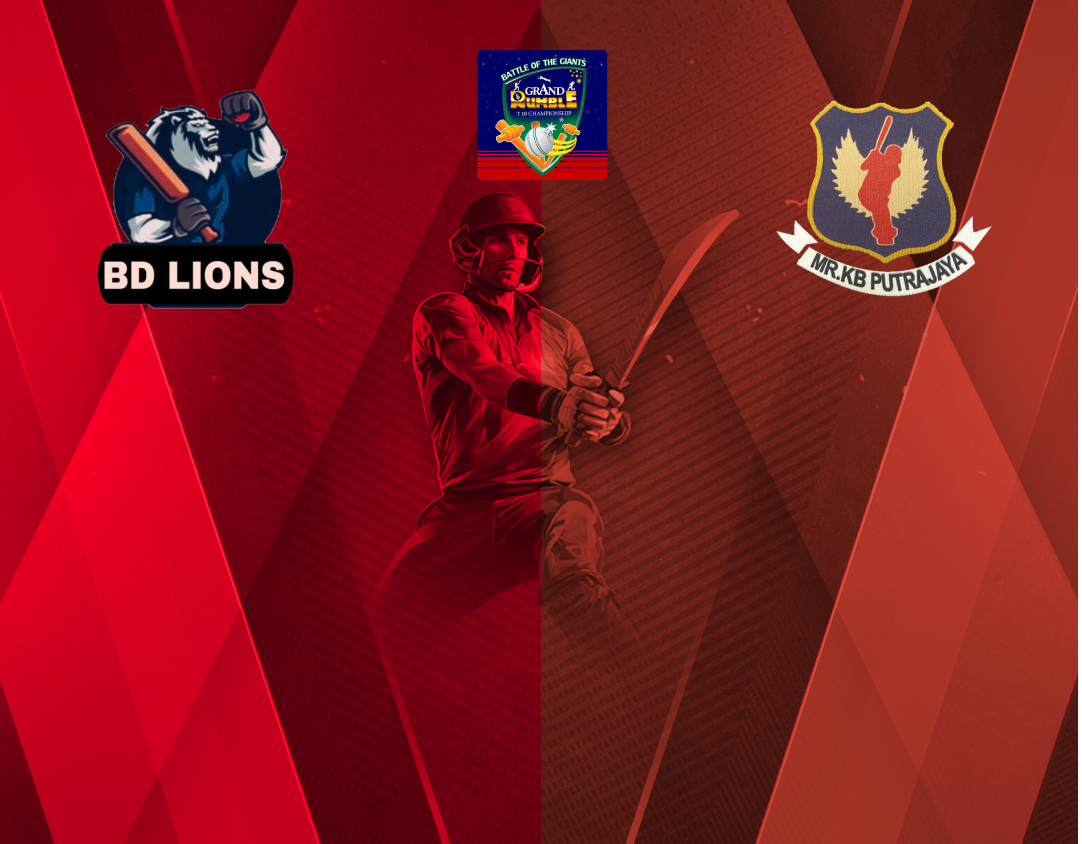 Match 4 of grand rumble t10 championship round 3, 2024: bd lions vs mr kb putrajaya cc banner