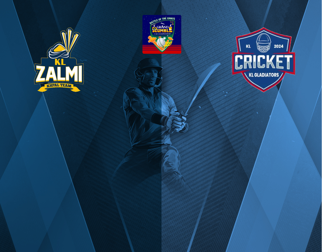 Match 10 of grand rumble t10 championship round 3, 2024: kl zalmi vs kl gladiators banner
