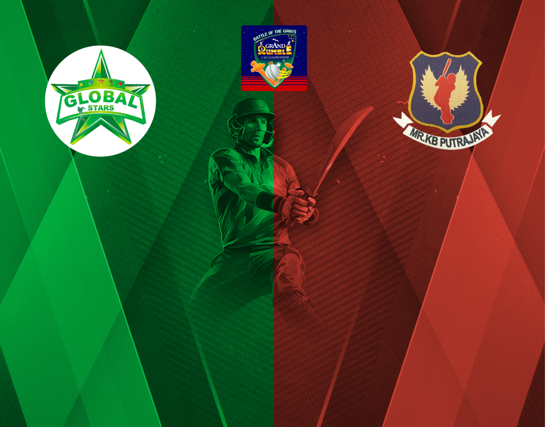 Match 14 of grand rumble t10 championship round 3, 2024: global stars vs mr kb putrajaya cc banner