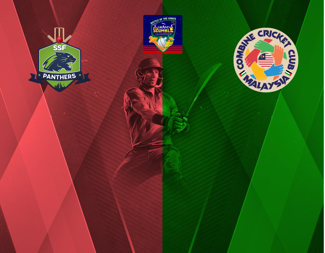 Match 15 of grand rumble t10 championship round 3, 2024: sff panthers, malaysia vs combined cricket club banner