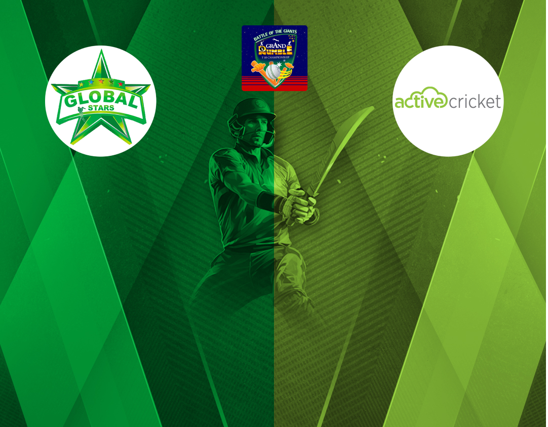 Final of grand rumble t10 championship round 3, 2024: active cc vs global stars banner