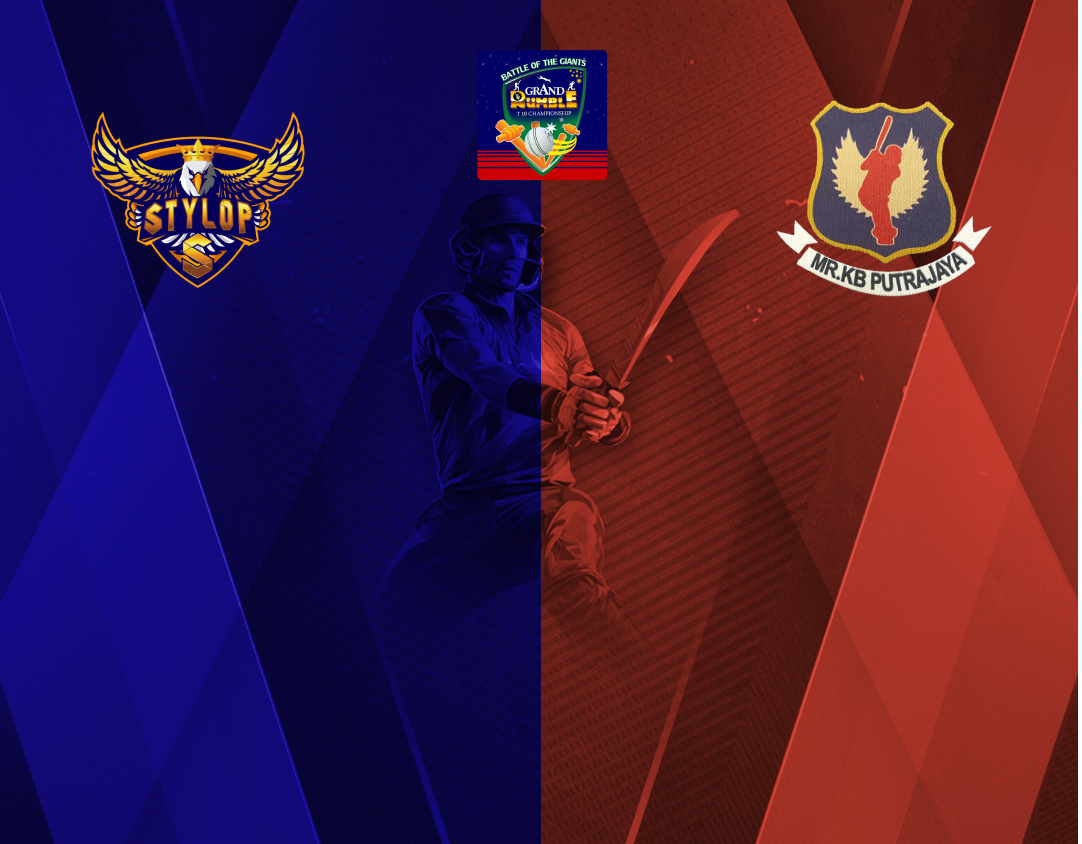 Match 18 of grand rumble t10 championship round 3, 2024: stylop golden eagles vs mr kb putrajaya cc banner