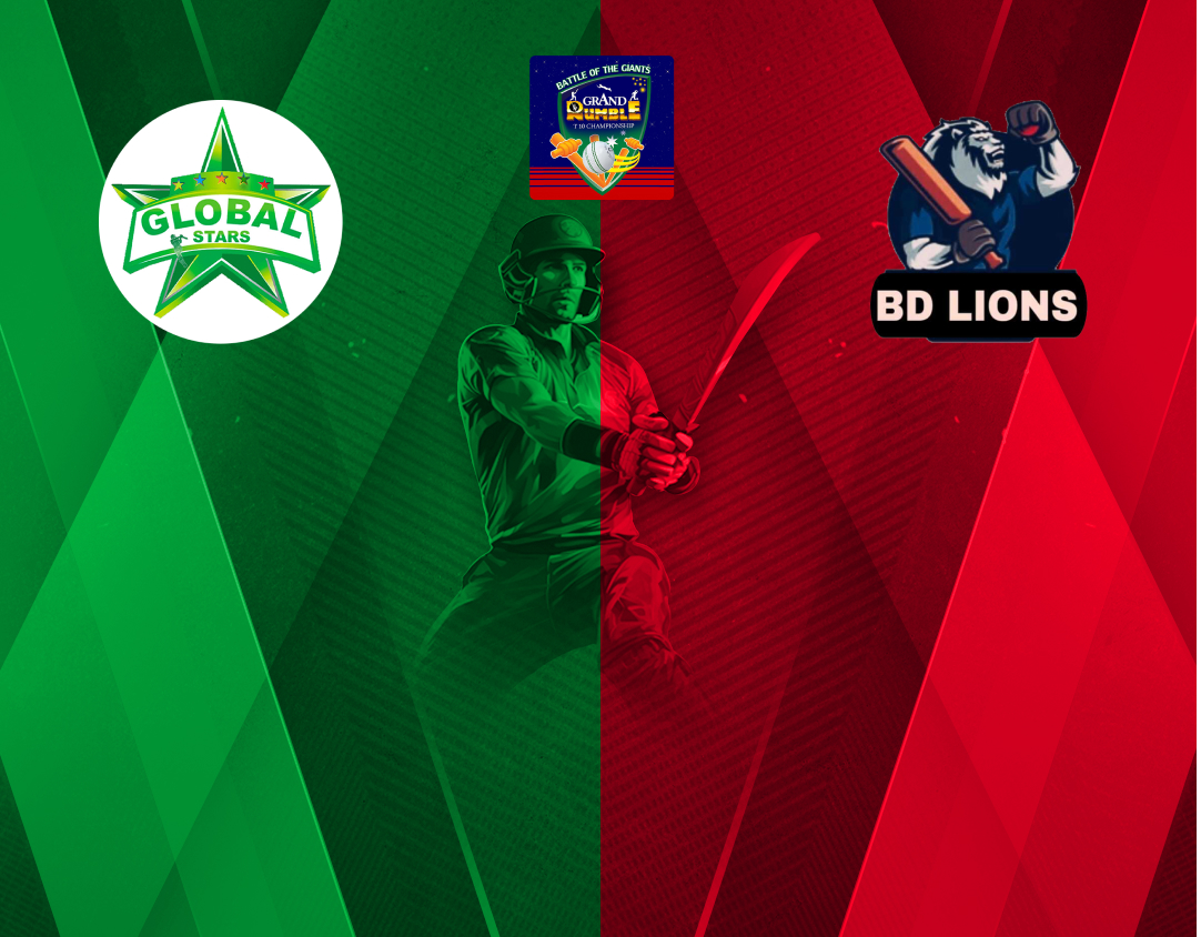 Match 19 of grand rumble t10 championship round 3, 2024: global stars vs bd lions banner