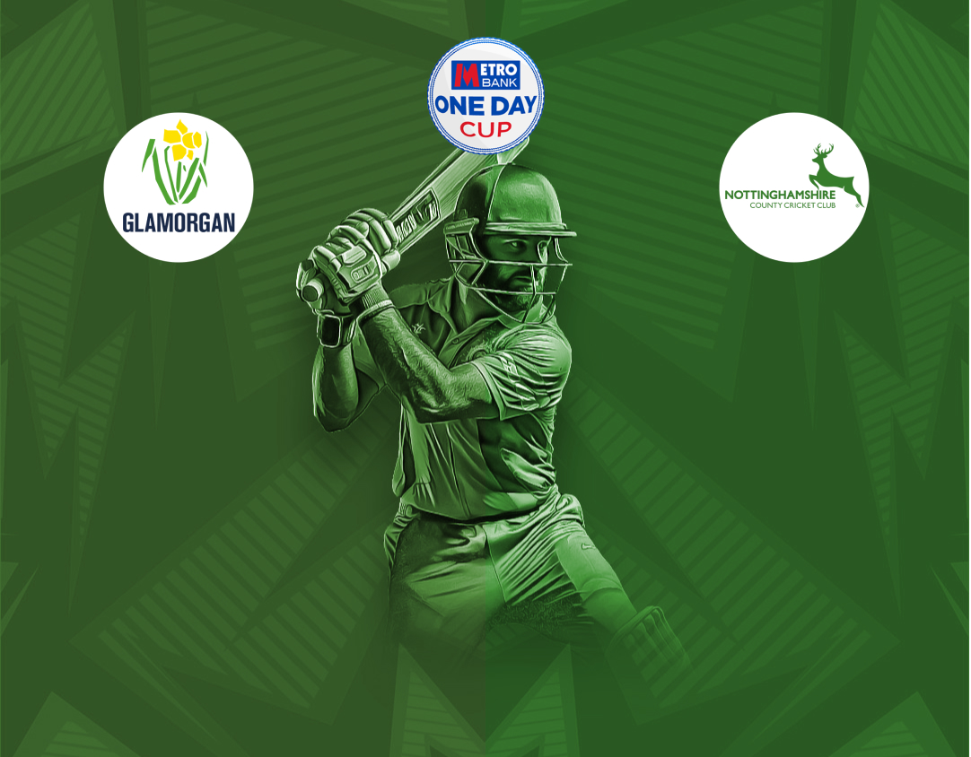 Match 25 of metro bank one day cup, 2024: glamorgan vs nottinghamshire banner