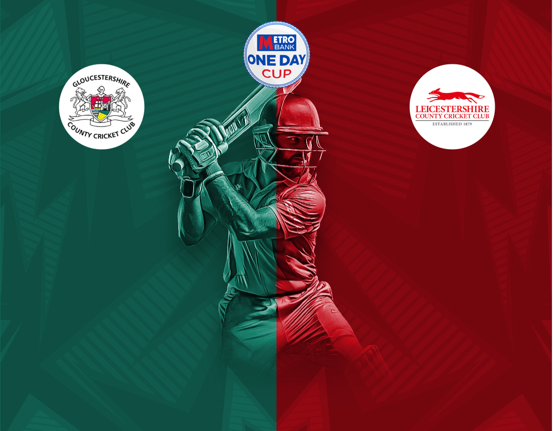 Match 68 of metro bank one day cup, 2024: gloucestershire vs leicestershire banner