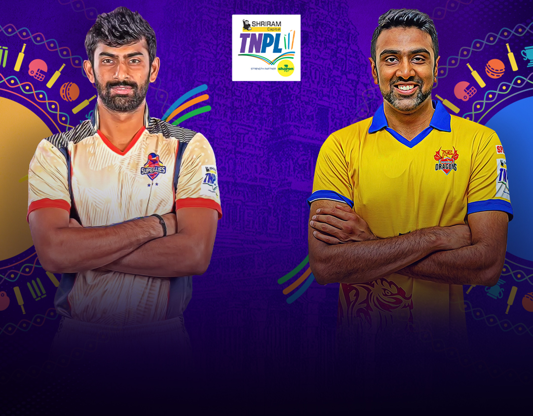 Match 13 of tamil nadu premier league, 2024: chepauk super gillies vs dindigul dragons banner