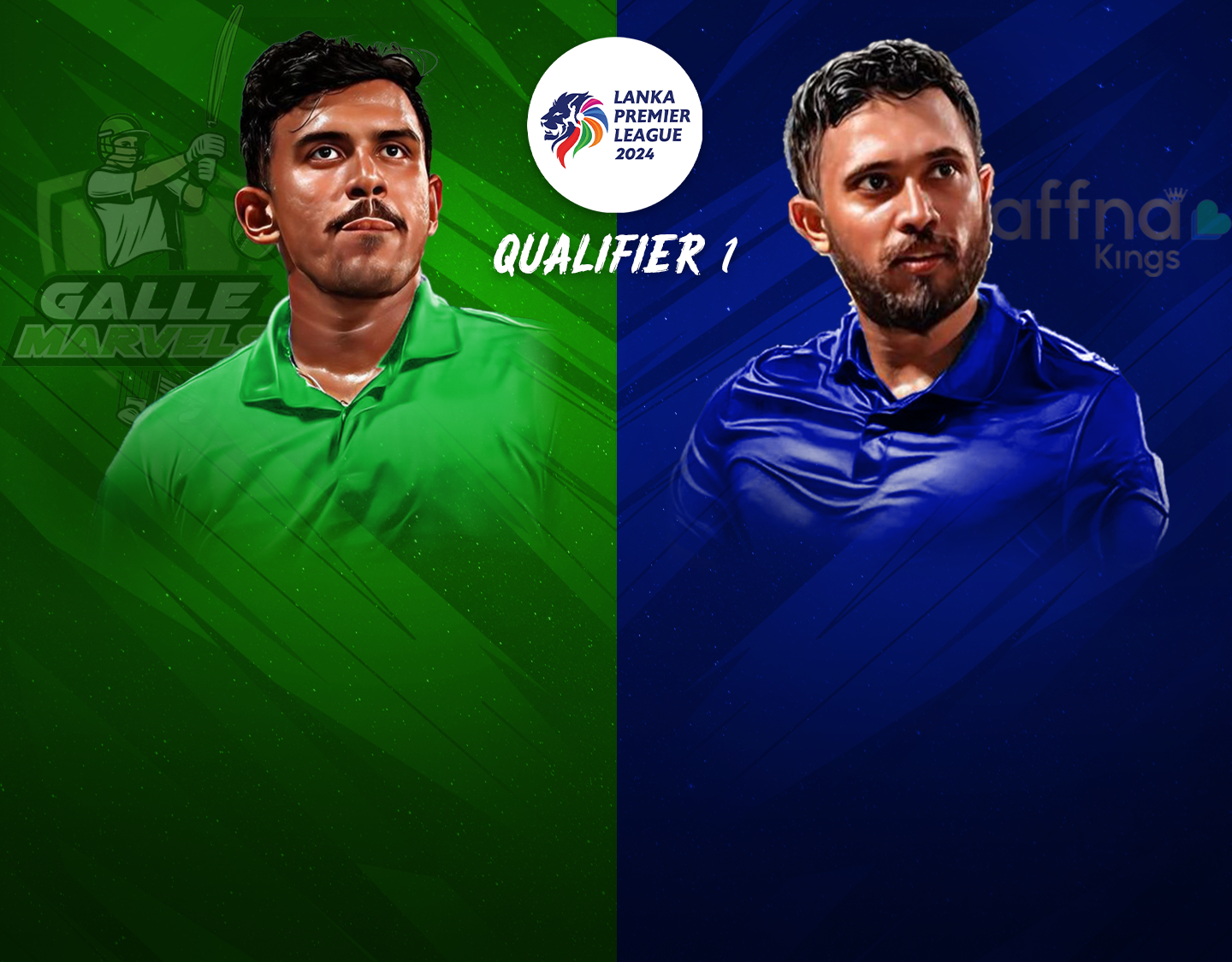Qualifier 1 of lanka premier league, 2024: galle marvels vs jaffna kings banner