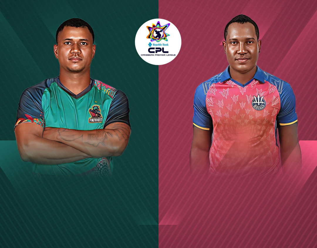 Match 9 of caribbean premier league, 2024: st kitts and nevis patriots vs barbados royals banner
