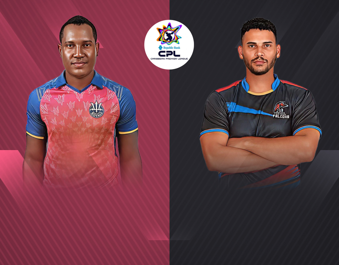 Match 13 of caribbean premier league, 2024: barbados royals vs antigua & barbuda falcons banner