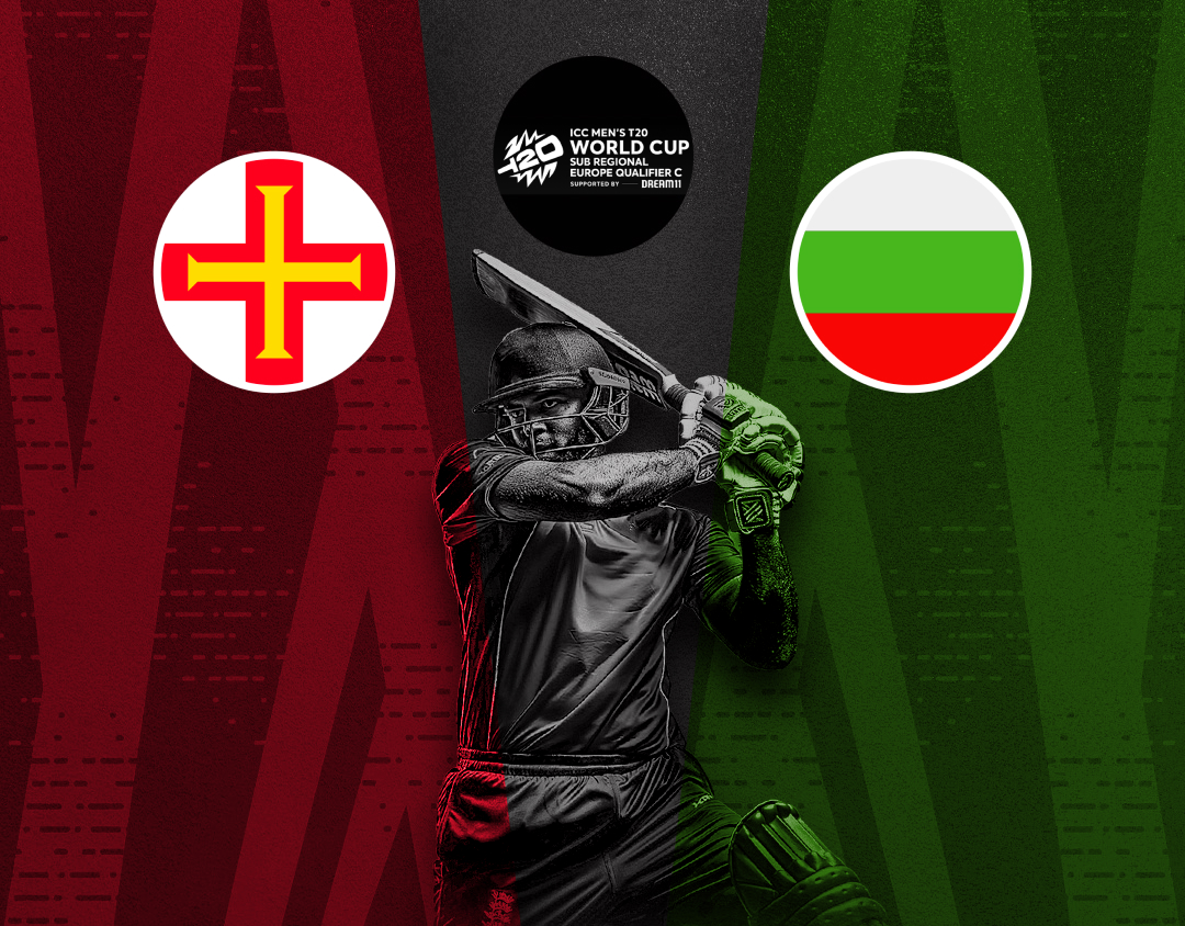 Match 2 of icc t20 world cup sub regional europe qualifier c: guernsey vs bulgaria banner