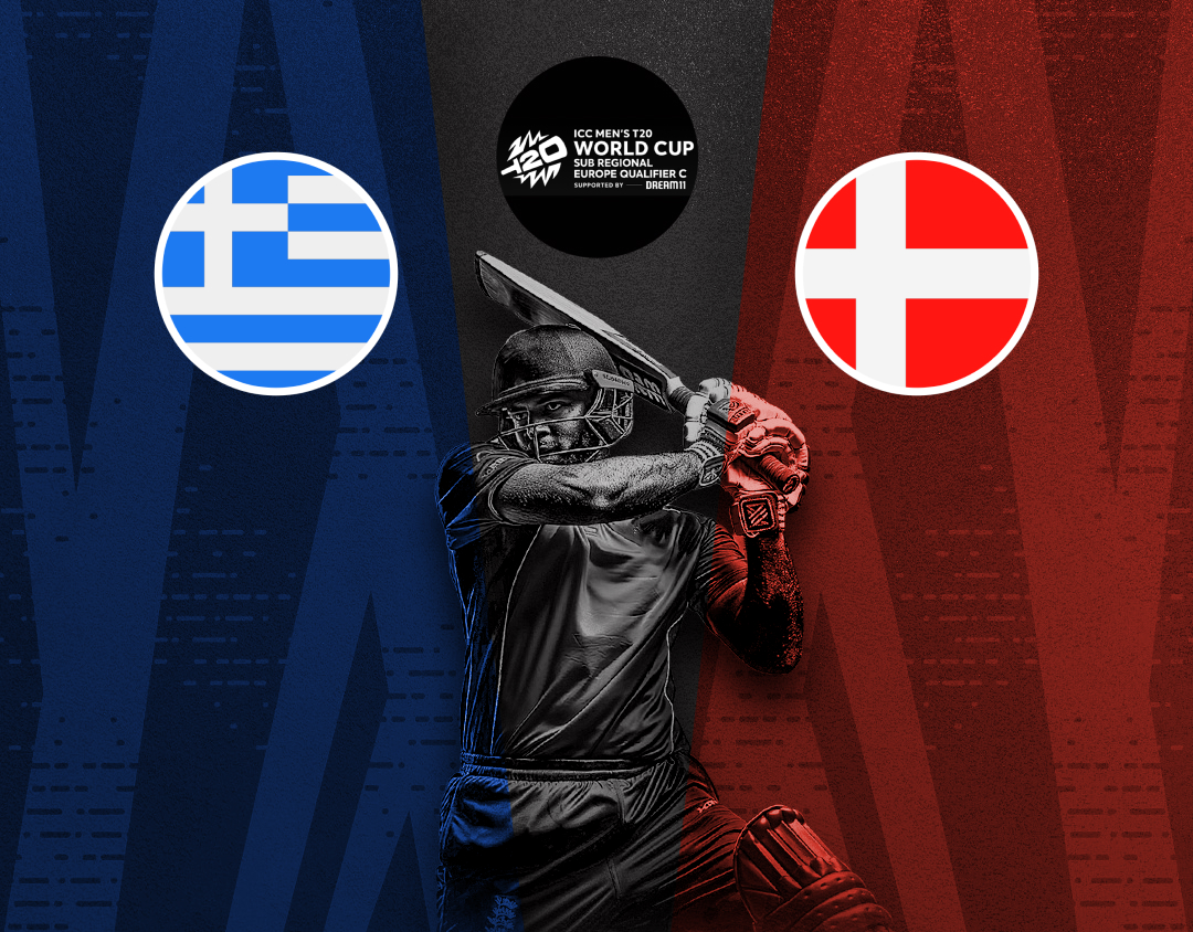 Match 5 of icc t20 world cup sub regional europe qualifier c: greece vs denmark banner