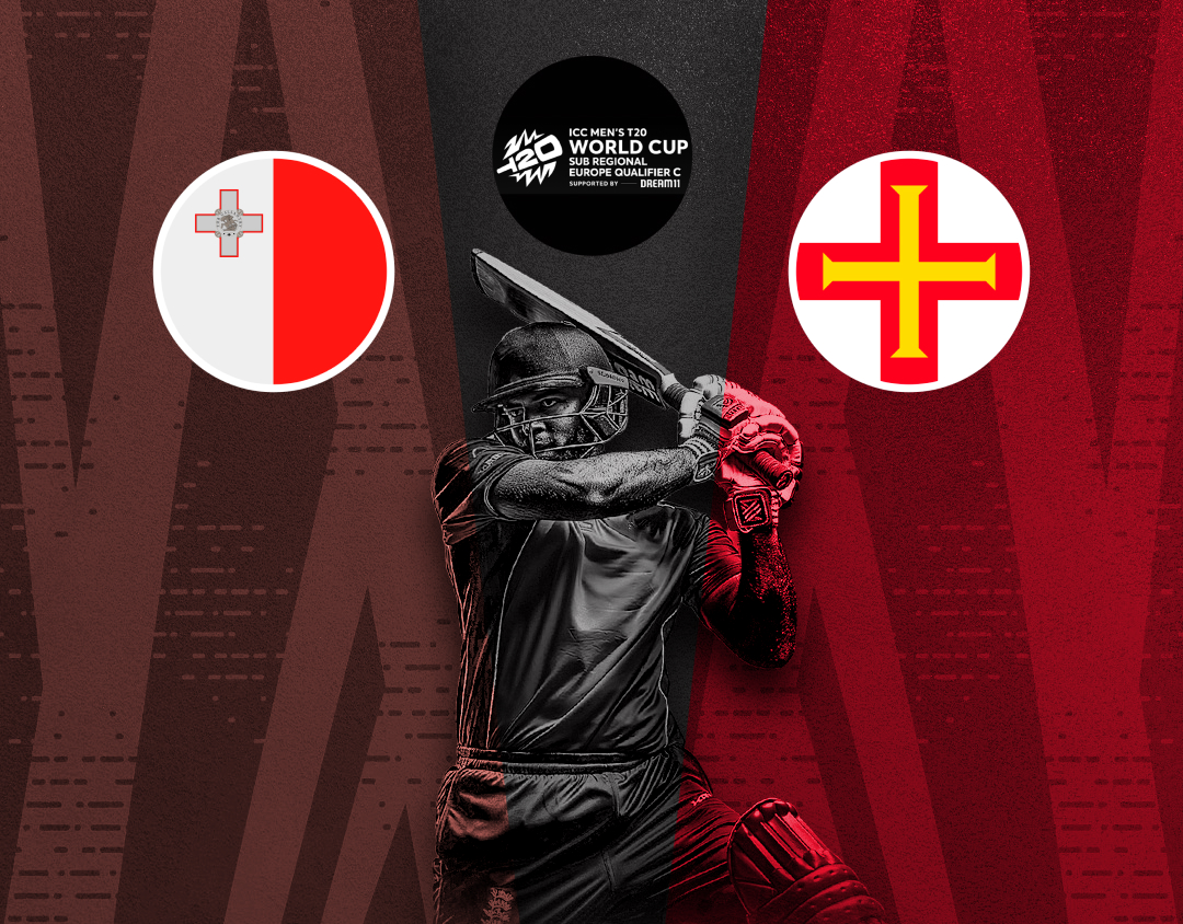 Match 8 of icc t20 world cup sub regional europe qualifier c: malta vs guernsey banner
