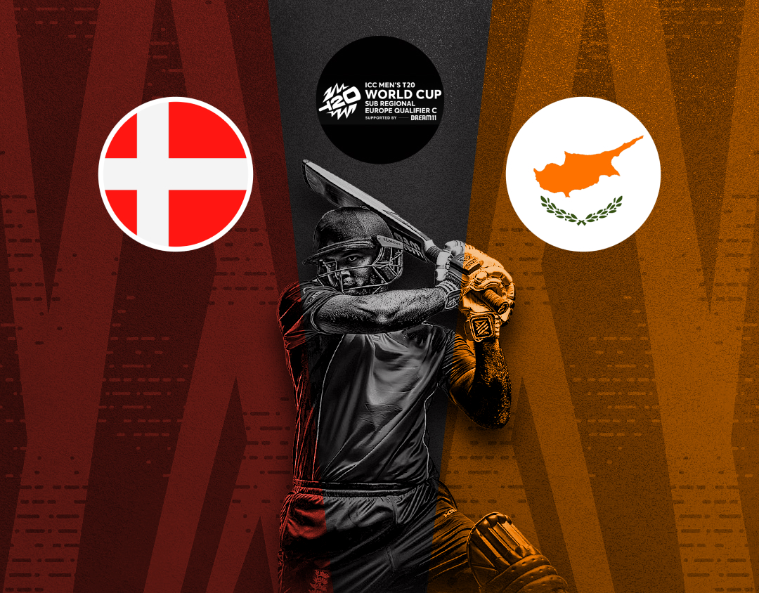 Match 17 of icc t20 world cup sub regional europe qualifier c: denmark vs cyprus banner