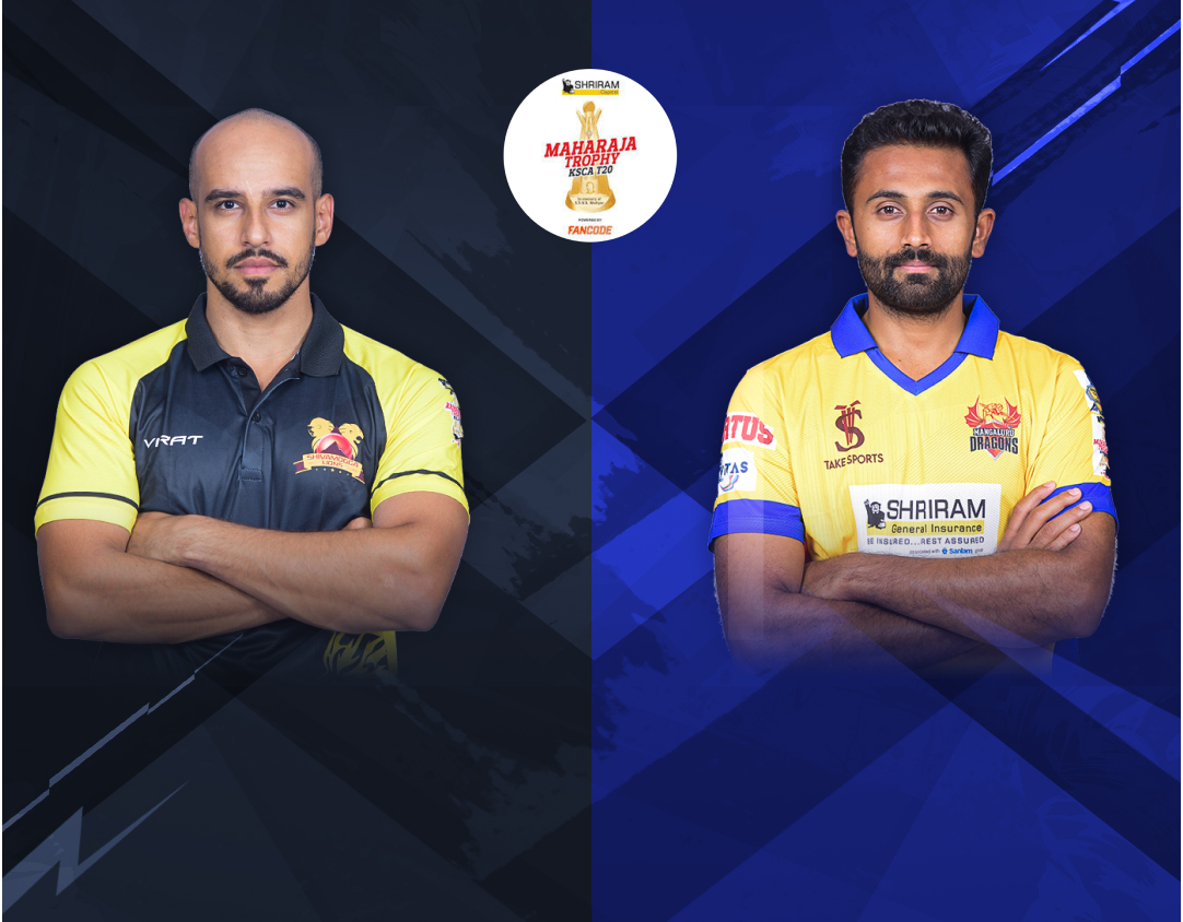 Match 5 of ksca maharaja trophy t20, 2024: shivamogga lions vs mangaluru dragons banner