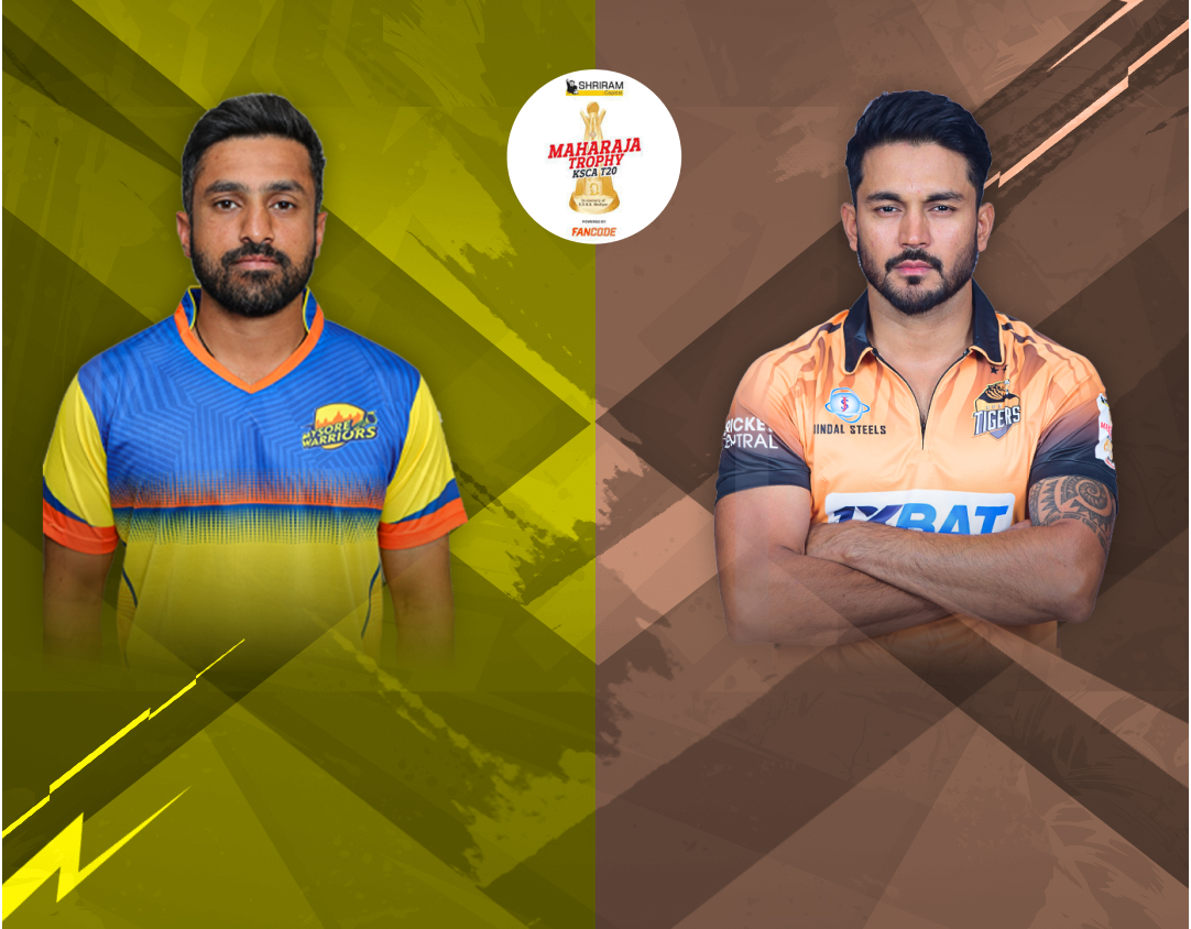 Match 14 of ksca maharaja trophy t20, 2024: mysore warriors vs hubli tigers banner