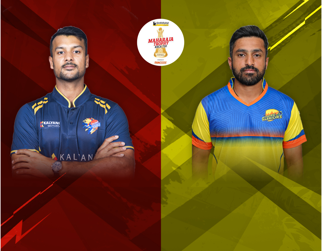 Match 21 of ksca maharaja trophy t20, 2024: kalyani bengaluru blasters vs mysore warriors banner
