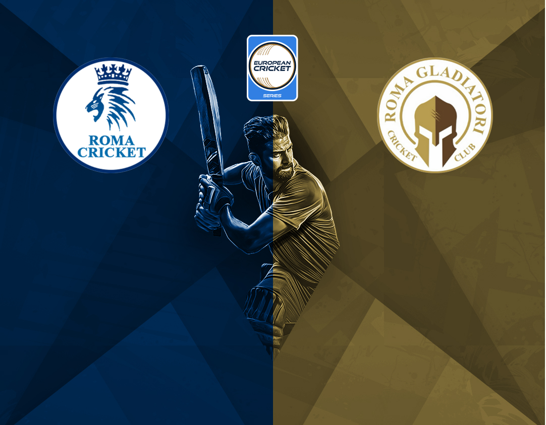Match 1 of ecs italy, rome, 2024: roma cc vs roma gladiatori banner