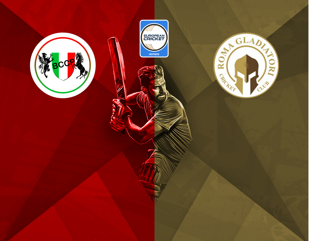 Match 18 of ecs italy, rome, 2024: baracca prato vs roma gladiatori banner