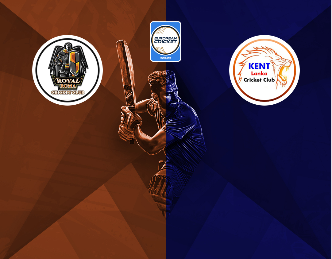 Match 46 of ecs italy, rome, 2024: royal roma vs kent lanka napoli banner