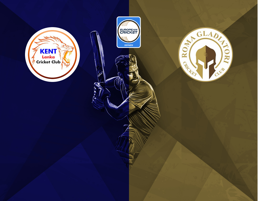 Match 47 of ecs italy, rome, 2024: kent lanka napoli vs roma gladiatori banner