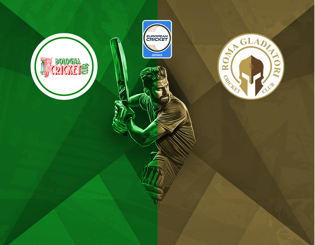 Match 48 of ecs italy, rome, 2024: bologna vs roma gladiatori banner