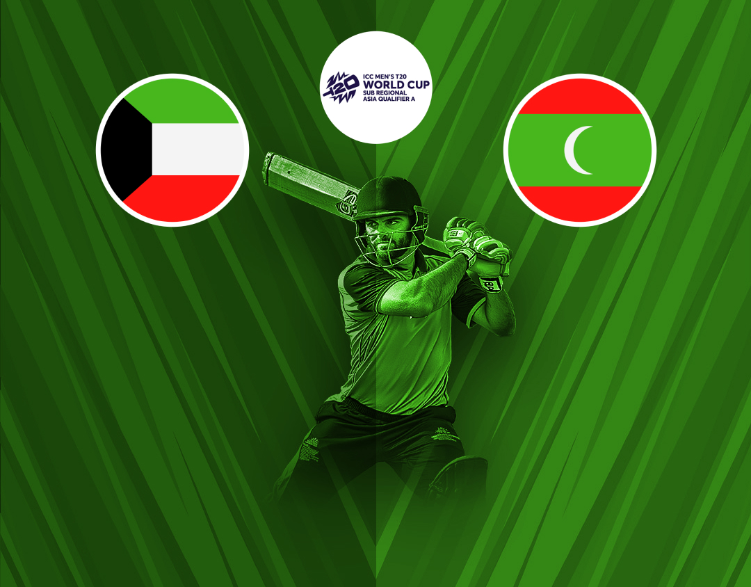 Match 8 of icc men's t20 wc asia sub-regional qualifier a: kuwait vs maldives banner