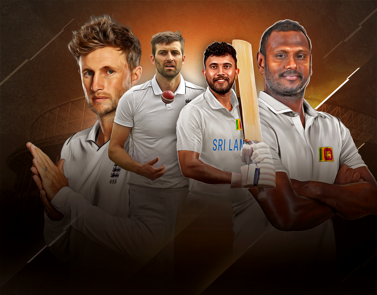 3rd test of sri lanka tour of england, 2024: england vs sri lanka banner