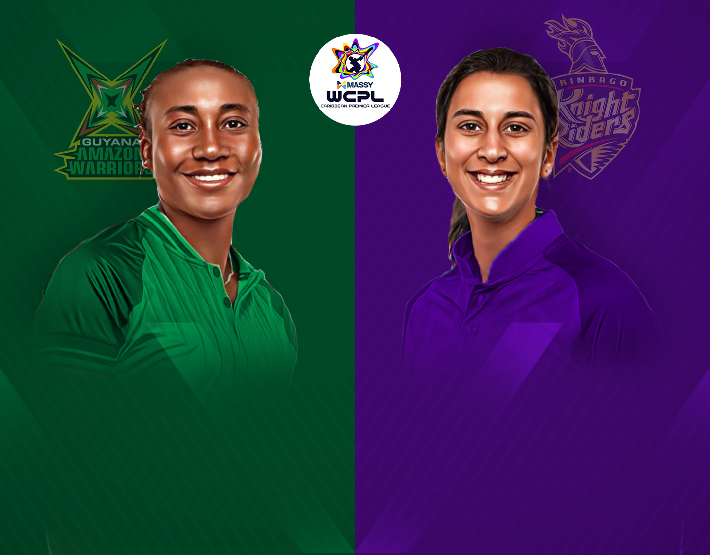 Match 4 of women's caribbean premier league, 2024: guyana amazon warriors women vs trinbago knight riders women banner