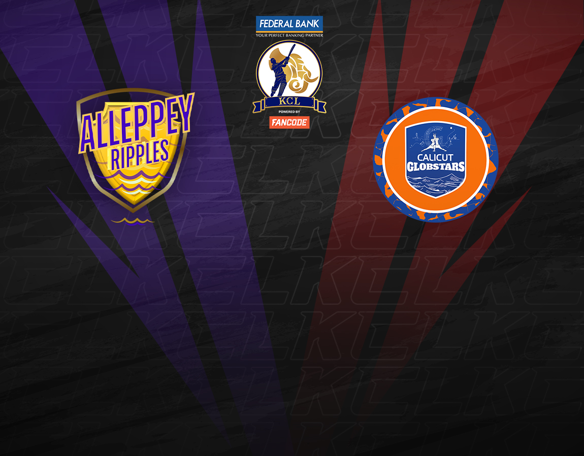 Match 16 of kerala cricket league t20 2024: alleppey ripples vs calicut globstars banner