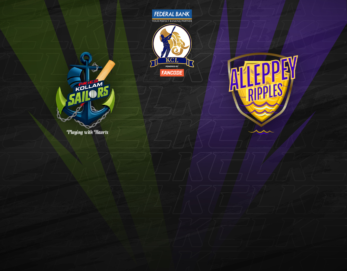 Match 17 of kerala cricket league t20 2024: aries kollam sailors vs alleppey ripples banner