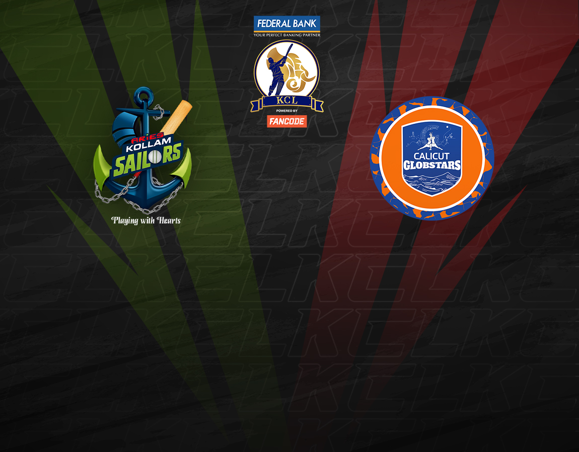 Final of kerala cricket league t20 2024: calicut globstars vs aries kollam sailors banner