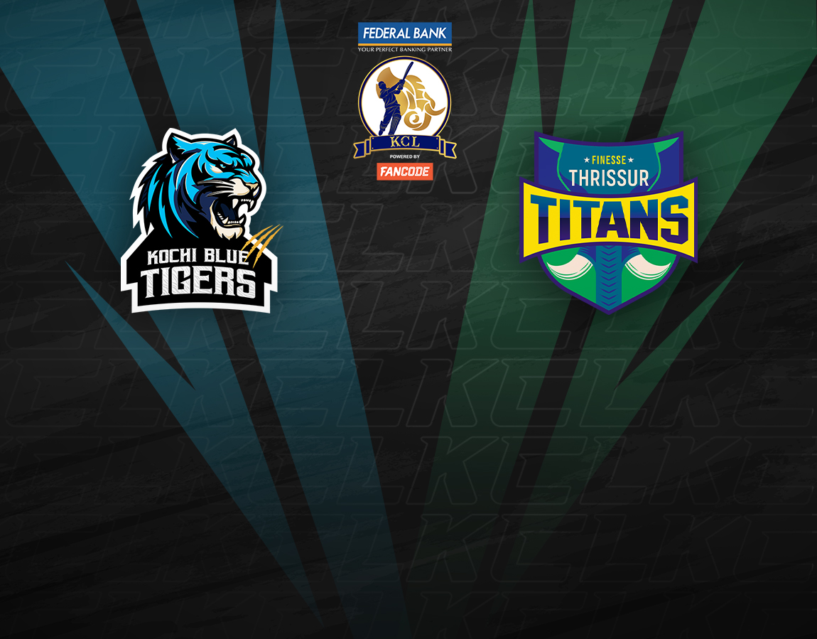 Match 25 of kerala cricket league t20 2024: kochi blue tigers vs thrissur titans banner