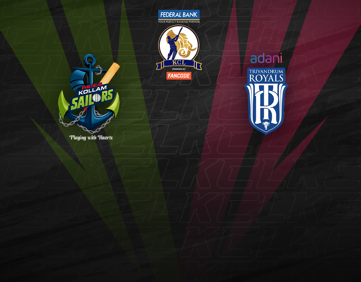 Match 26 of kerala cricket league t20 2024: aries kollam sailors vs trivandrum royals banner