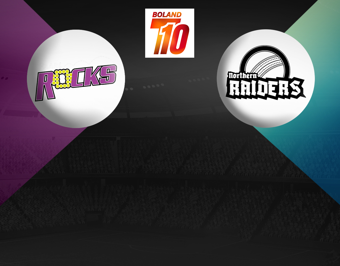 Match 28 of boland t10 league, 2024: paarl rocks vs northern raiders banner